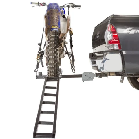 Heavy Duty Black Widow Steel Folding Motorcycle Carrier Hitch Mount Motorcycle Rack in Black Car Roof Racks