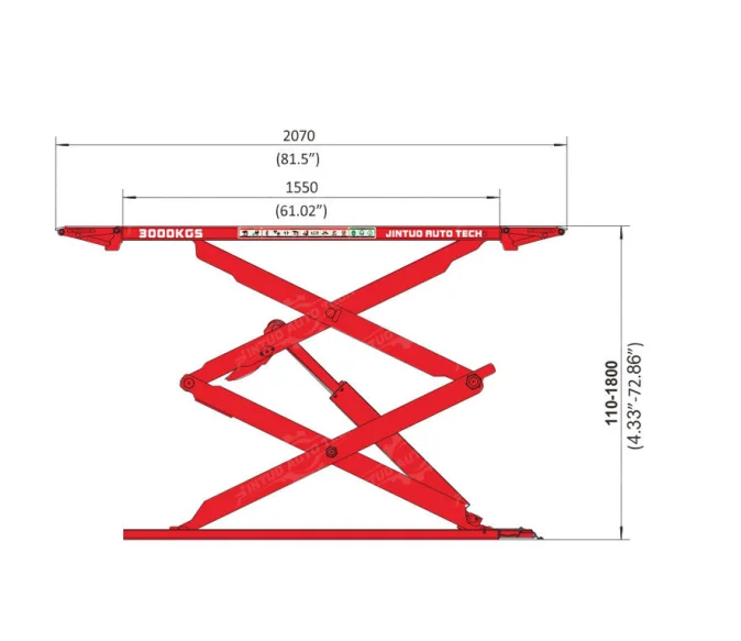 Car van bus electric hydraulic wheelchair lift 3000KG ultra thin scissor car lift