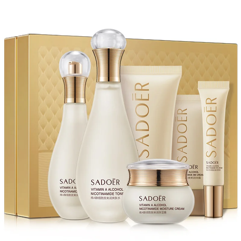 OEM SADOER factory price whitening anti aging vitamin A nicotinamide beauty six-piece skin care set