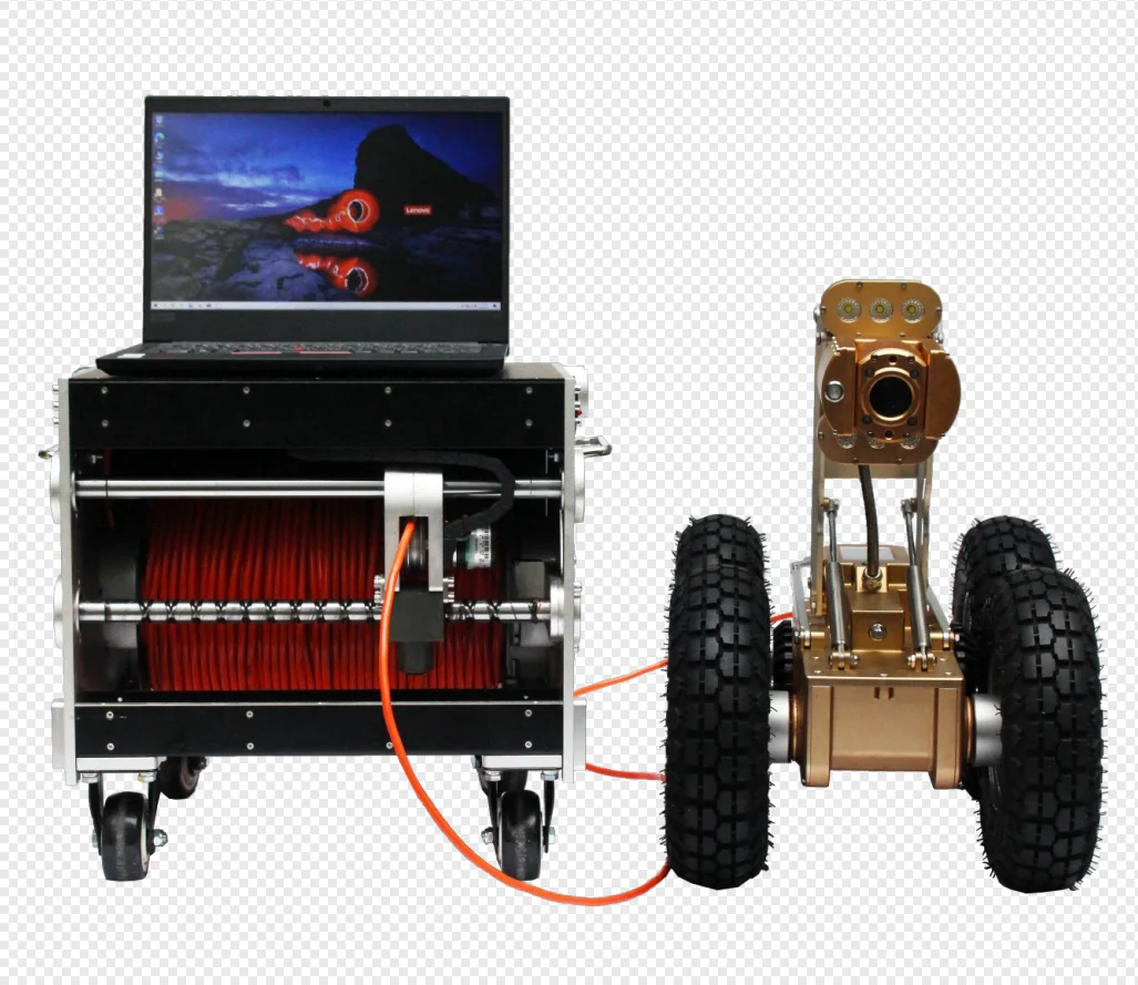 Sewer Drain Pipe NDT Video Inspection Crawler Robot Camera with 100m cable, 11 inch display, waterproof IP68