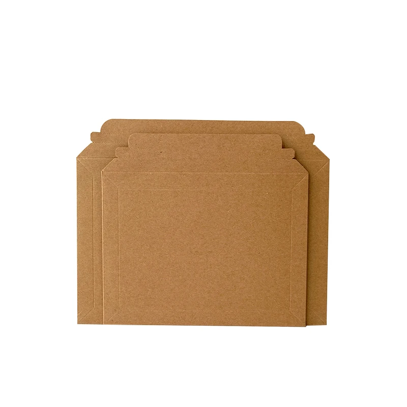 Self sealing rigid corrugated paper stay flat cardboard kraft flat mailer rigid