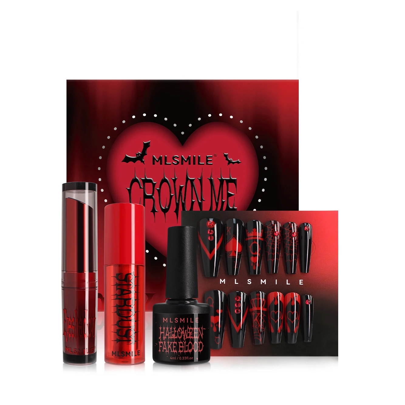 Wholesale Helloween Makeup Set 4 in 1 Lipstick Eyeshadow Blood Fingernails Cosmetics Set