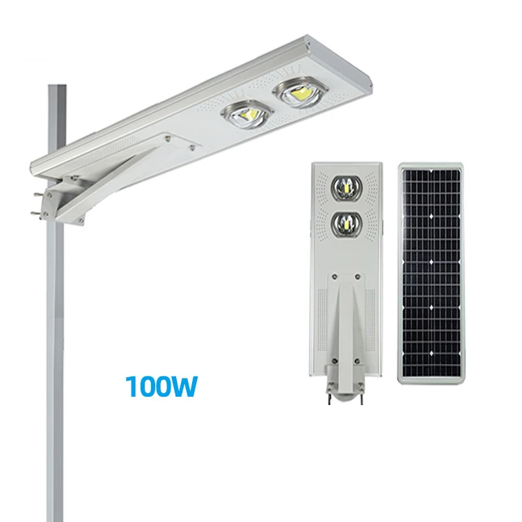 50W 100W 120W Outdoor Road Aluminum Panel Charging Bifacial Controller Industrial Commercial Street Light Solar With Battery