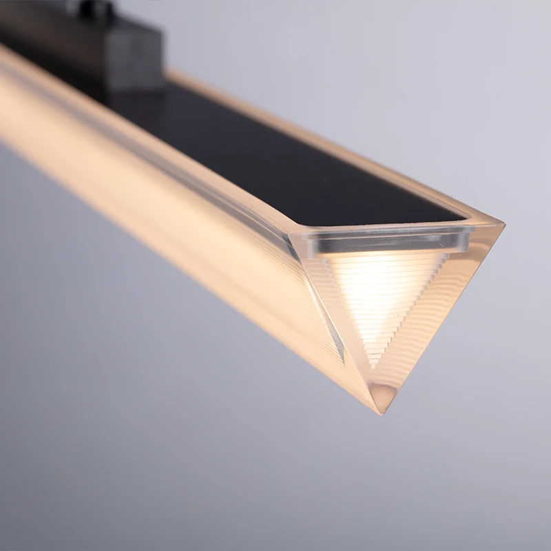 Linear Pendant Lighting Long Clear Acrylic Suspended LED Lamp Interior Light for Kitchen Island