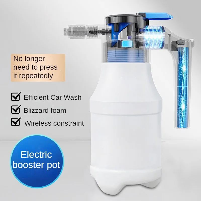 1.5L Electric Foam Spray Pot Rechargeable Higher Pressure Garden Watering Can Pressurization Kettle Cleaning Tools Accessories