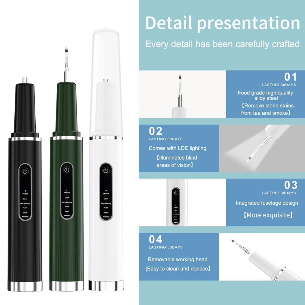 Adult Electric Toothbrush with Plastic and Steel Material Dental Calculus Remover Tooth Washer