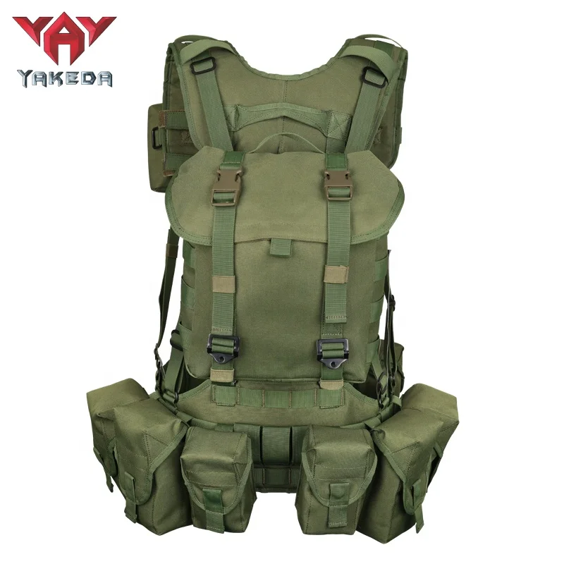 Preorder Yakeda OD Green Combo Patrol Belt Load Bearing Battle Belt With Harness and Pack Tactical Equipment