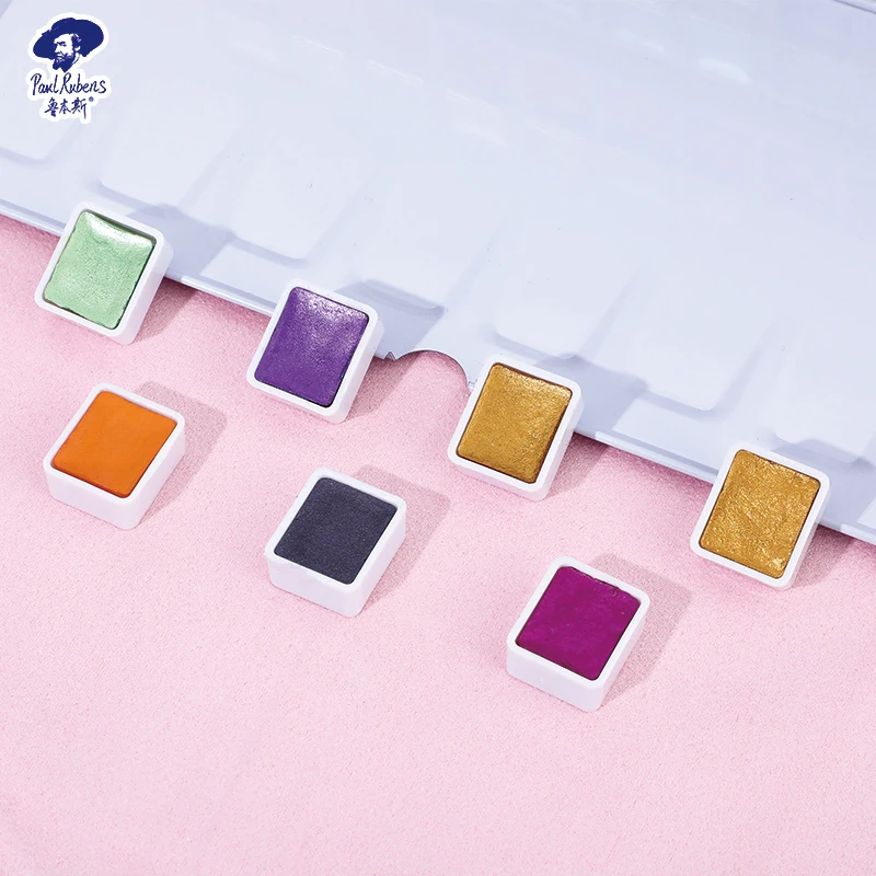 Paul Rubens Artist Grade 48 Colors Pearl Luster Solid Watercolor Paint  Set