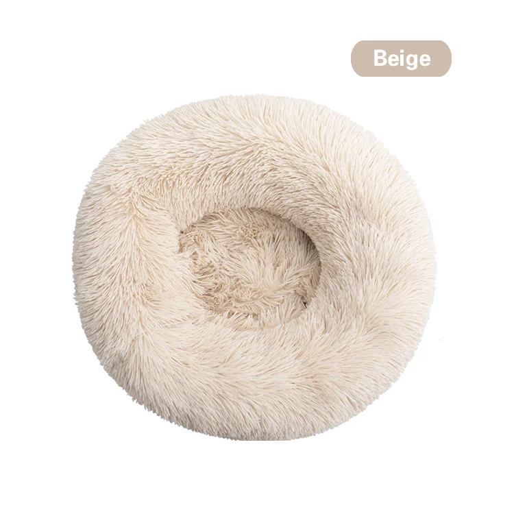 Custom Washable Best Round Long Faux Fur Removable non-slip Pet Bed Manufacturer Outdoor Cat