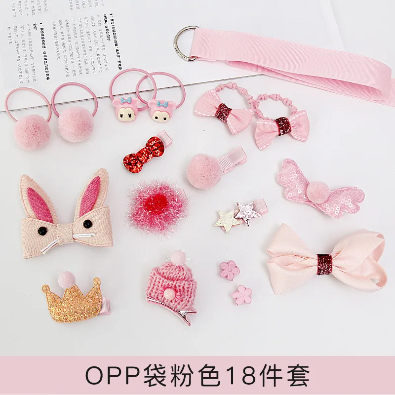 Hair clip set Cute Hair Accessories Girl cartoon headwear Bow Flower animal Hairpin hair ring Elastic Headdresss