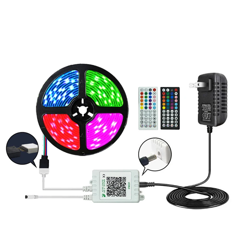 High Quality 12V SMD 5050 RGB APP and Remote Control 5M 10M Landscape Waterproof Smart Luces LED Tape Strip Light