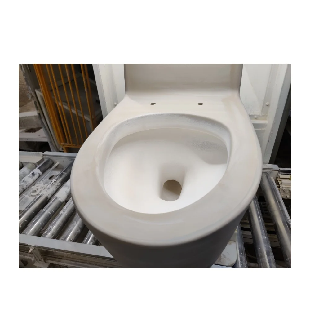 Robot glazing station for water closet, wash basin, cistern, squatting pan, pedestal