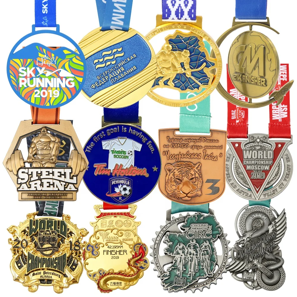 Custom Logo Design Shape Plated Zinc Alloy Sports Challenge Adventure Marathon Journey Goal Award Beautiful Metal Medal