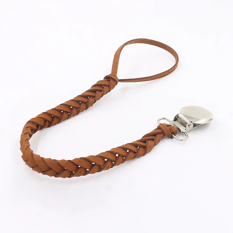 
Wholesale Hot Selling Anti-off Leather Baby Baby Pacifier Rope Clips 
