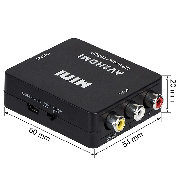 AV to HDMI Converter Adapter, RCA to HDMI Adapter, RCA to HDMI Cable for PC Laptop Xbox PS3 PS4 TV STB VHS VCR Camera DVD