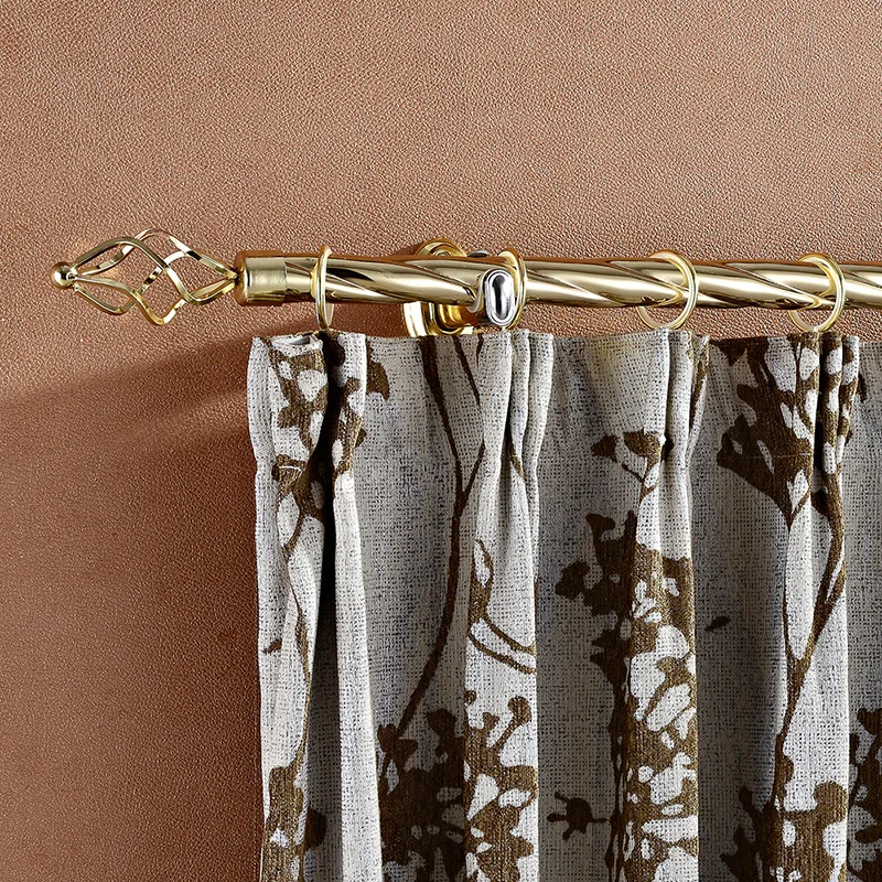 latest 400 cm brass plating round 25mm iron metal curtain rod pipes for windows