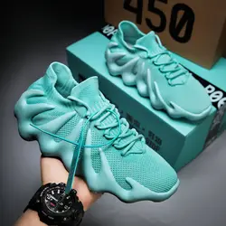 Custom Fashion Style Breathable Casual yeezy 450 walk style sock shoes sneaker white running shoe men