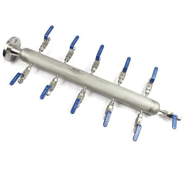 316 stainless steel Sch 40 pipe 3/4' 1' NPT 4/6/8/10 outlets air headers gas distribution manifolds with ball valve
