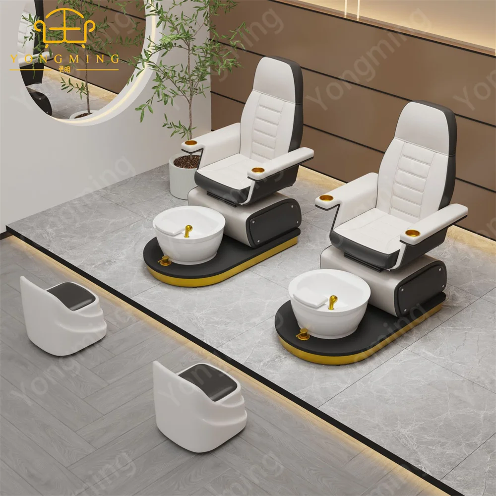 Wholesale Elegant Luxury Electric Black White Modern Manicure Foot Spa Pedicure Chair for Salon
