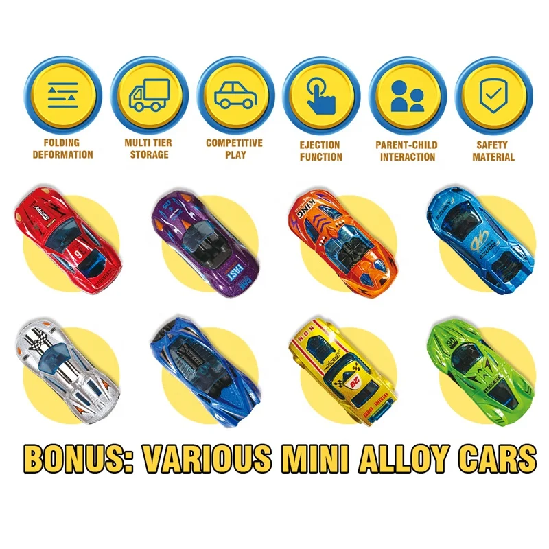 Boys model vehicle track trailer truck toy container truck with alloy mini car