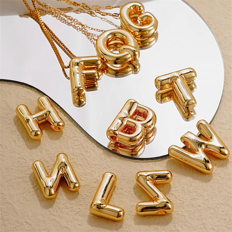 Hot sale stainless steel alphabetic 3d letter b necklace bubble letter stainless steel