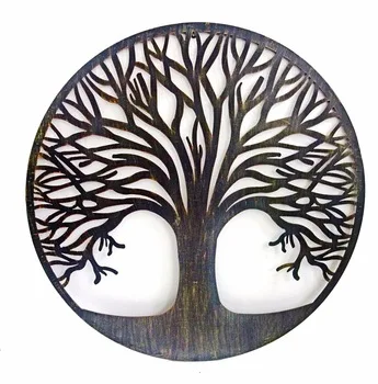 Neutral-color classic metal tree of life design metal tree art
