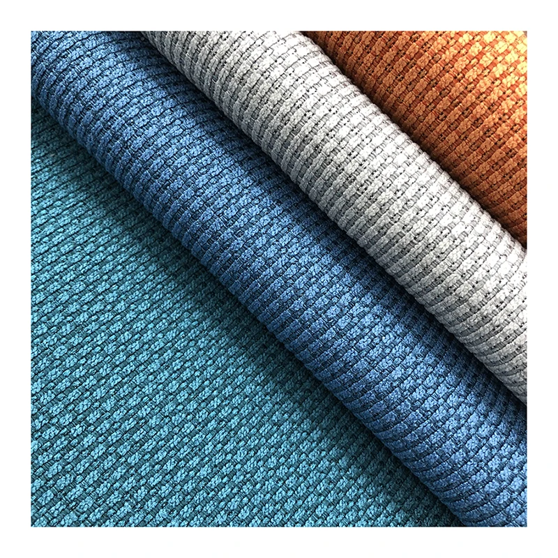 Black out coarse texture good quality knitting looking jacquard dyed 100% polyester  upholstery fabric curtain fabric