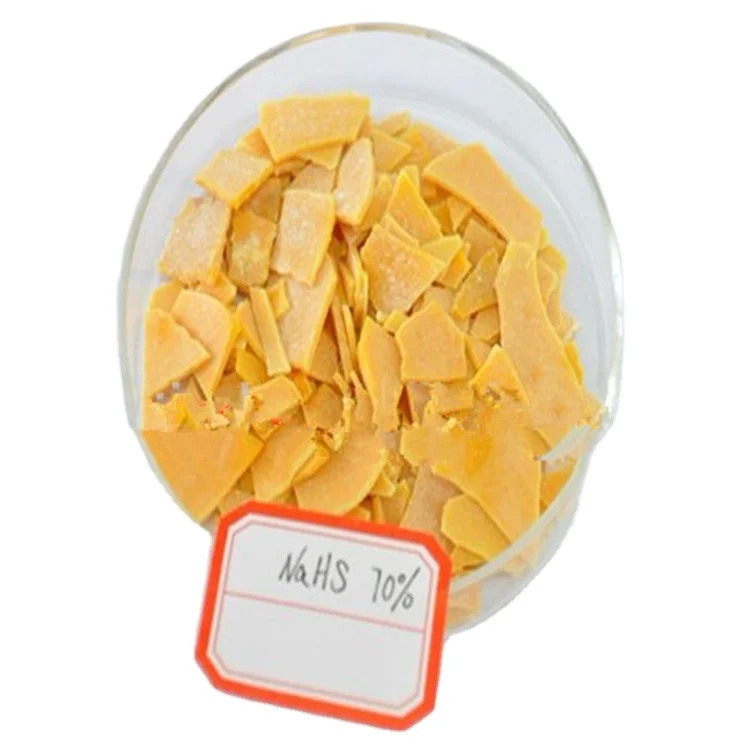 
NaHS 70% yellow flakes Sodium Hydrosulfide for leather flotation activator textile 