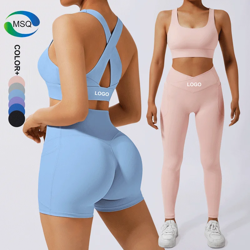 Custom Naked Feeling Plus Size Yoga Set Gym Clothing Women Sportswear Activewear Gym Wear Fitness Clothes Workout Sets For Women