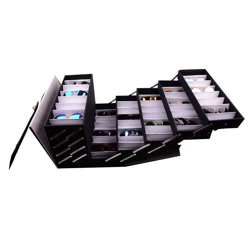 YTZ027 wholesale eyewear suitcase glasses display bag holding 80pcs sunglasses suitcase eyewear display