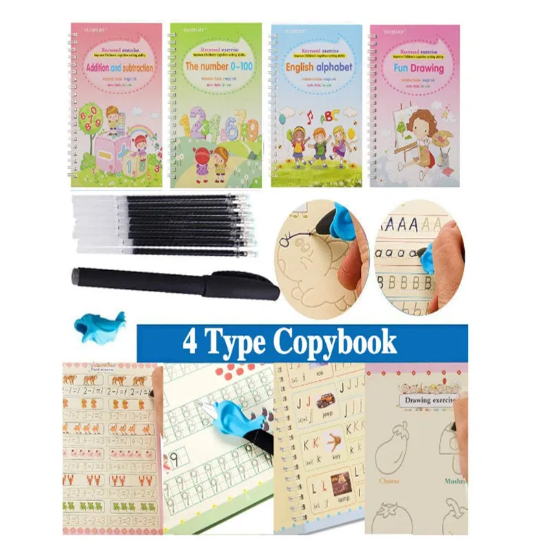 Тетрадь с буквами на английском языке для раннего детства, тетрадь для упражнений для каллиграфии с постоянным использованием, для взрослых