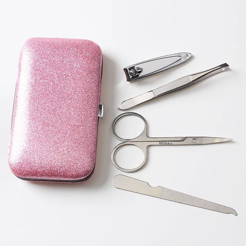 Display gift box packing 4pcs nail care kits bling manicure set