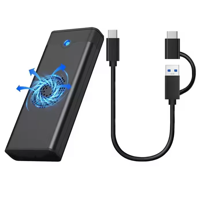 Factory Built-in Fan Cooling Dissipation M.2 USB 3.1 To Mobile Hard Disk Box NVME/NGFF 2 In 1 Dual Protocol External Solid State