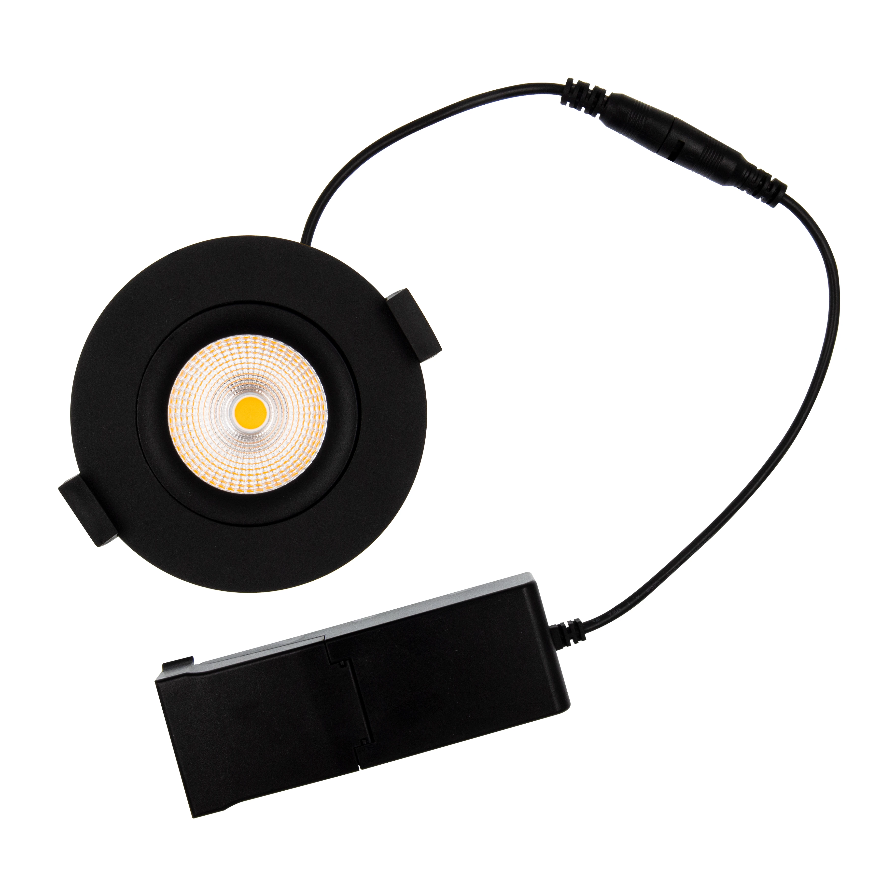 Die-Cast Aluminum Good Heating Tilt Down Light 3CCT Rotatable Tilted Ceiling Recessed Spotlight 8W Round White Led Downlight