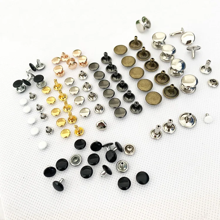 GF Wholesale Hot Decorative Double Rivet Iron Brass Metal Material Shoes Caps Clothes Garment Bags Double Cap Garment Rivet
