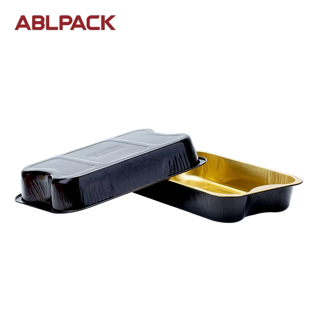 ABLPACK 2080ML 74oz smoothwall Restaurant take out Containers food Trays Disposable Aluminum Foil plate with Lids