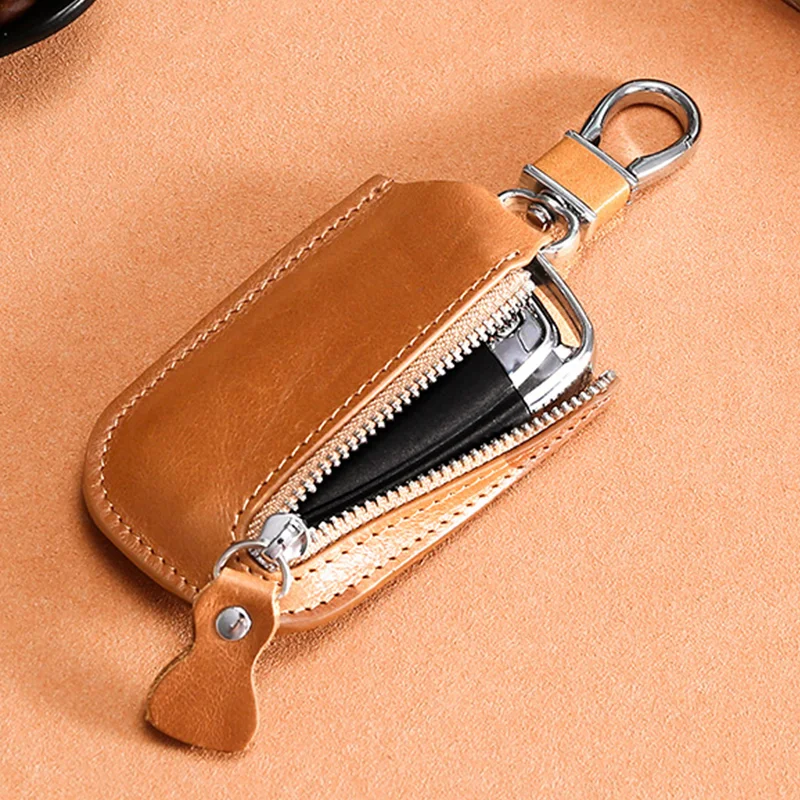 Multifunctional Key Bags Convenient Car Key Case Zipper Remote Control Access Control Car Key Holder Custom Logo PU Leather GZL