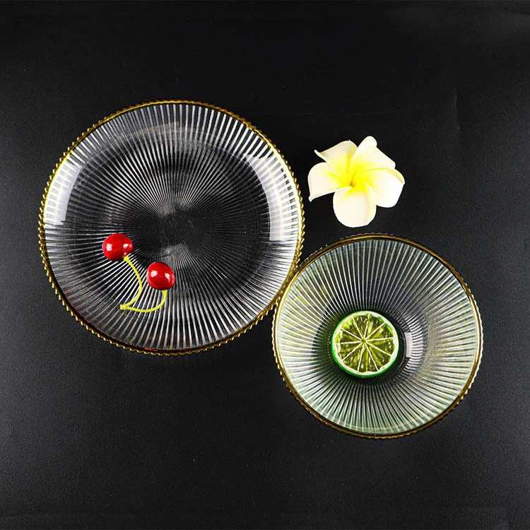 hot sale wedding decoration china dinnerware sets wedding tableware glass gold charger plates wedding