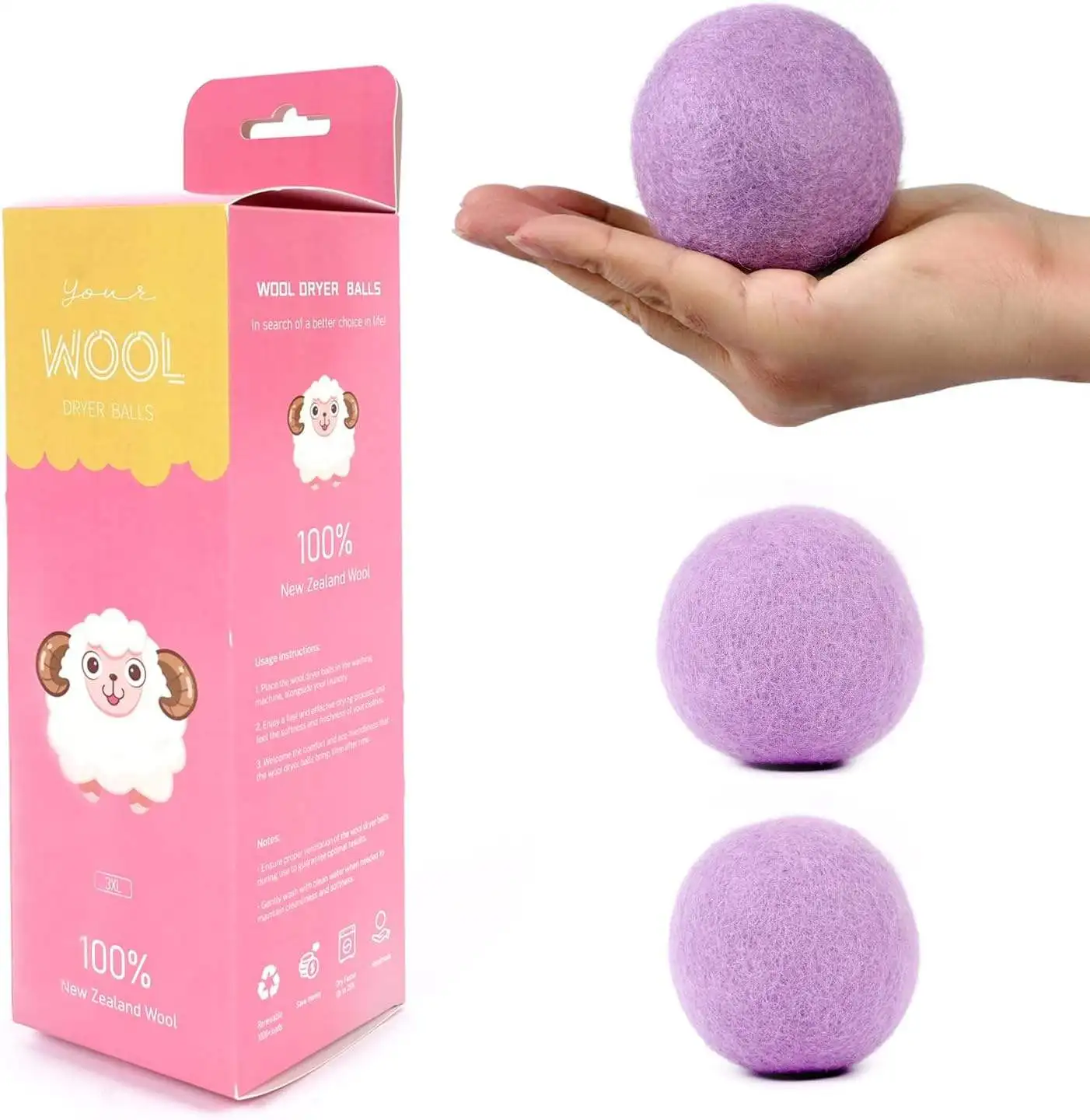 Best Selling Organic Wool Dryer Balls for Laundry Washing Machine