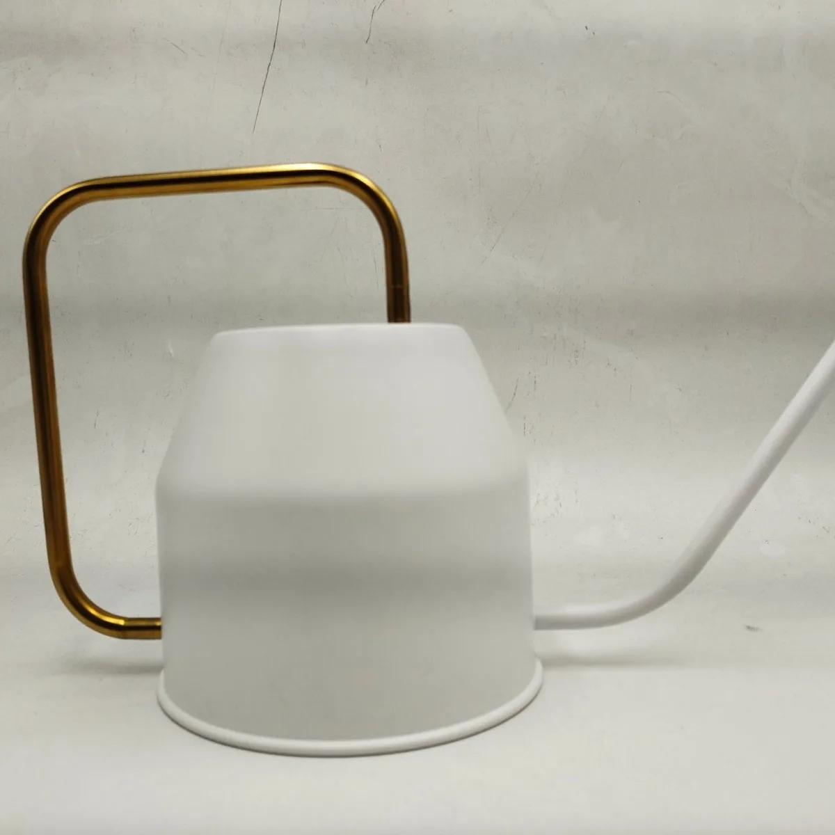 Golden Square Handle 1.2L Tapered Stainless Steel Long Spout Watering Can