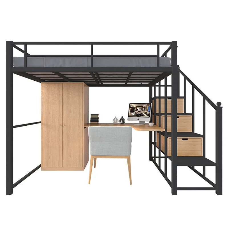LEKEN Modern Design Solid Wood Bunk Beds for Children Dormitory School Apartment Solid Metal Construction School Furniture Type