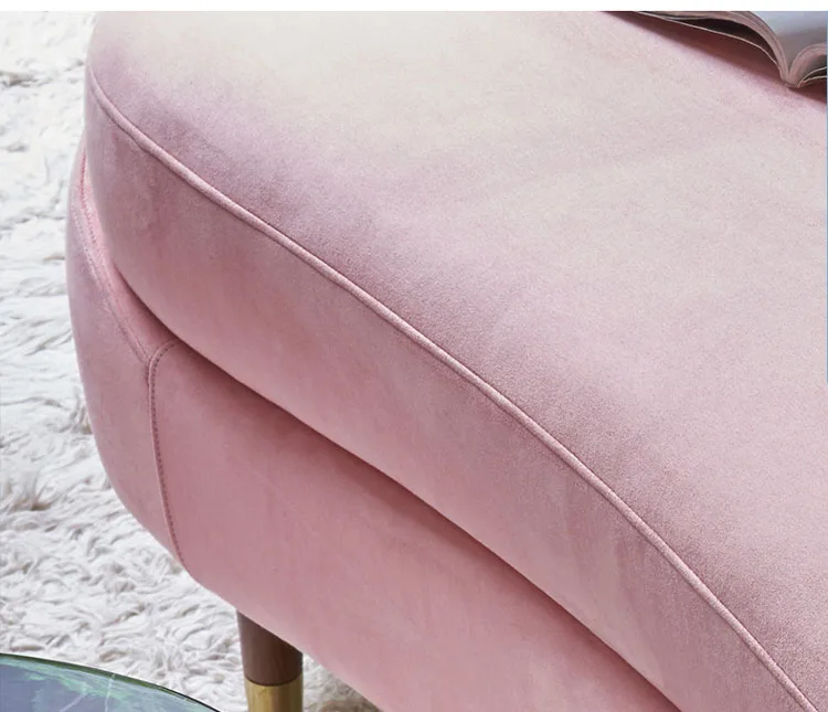 Canape Living Room Furniture Chesterfield Long Velvet Pink Curved  Fabric Sofa Couches