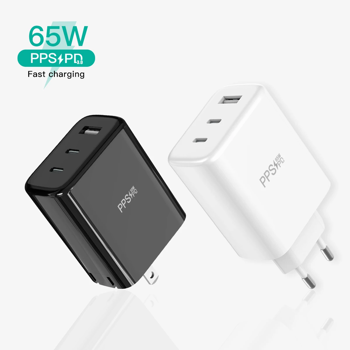 Gan Charger 65w 100w 120w Wall Usb C Pps Pd Charger Power Adapter