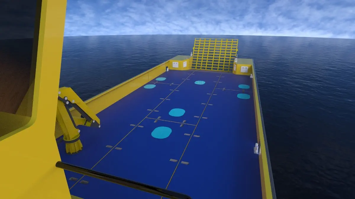Sea King 24m X 6.6m 15-20 Ton Double Decker Landing Craft Work Boat with Crane Whole Sale
