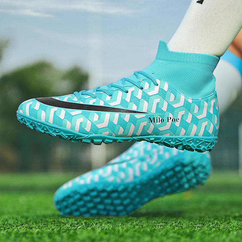 New football shoes size 35-47 cleats MG TF artificial turf natural grass soccer shoes for men