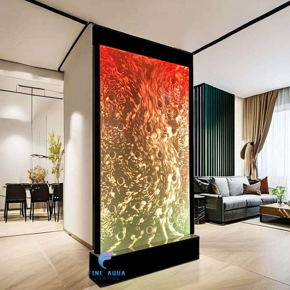 Modern Acrylic Water Bubble Wall Panels Movable Partition LED Decorative Wall
