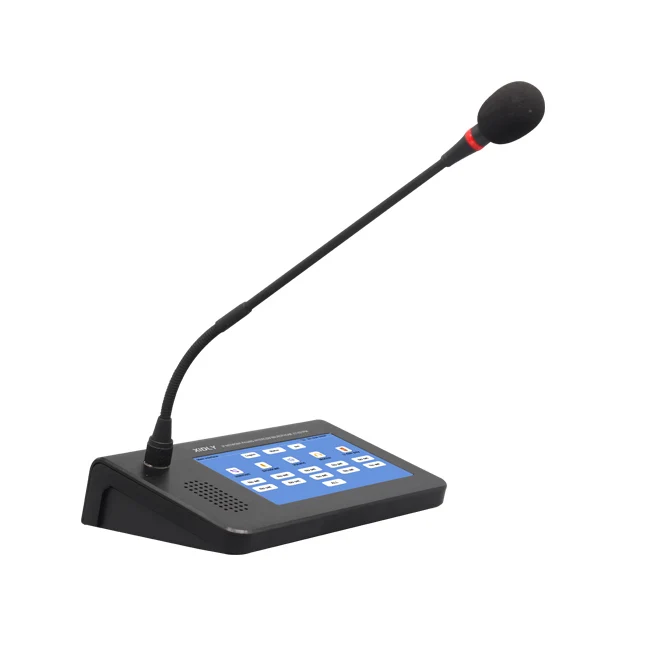 XIDLY-IP Network talkback microphone Public address Intercom system With 7-inch touch screen
