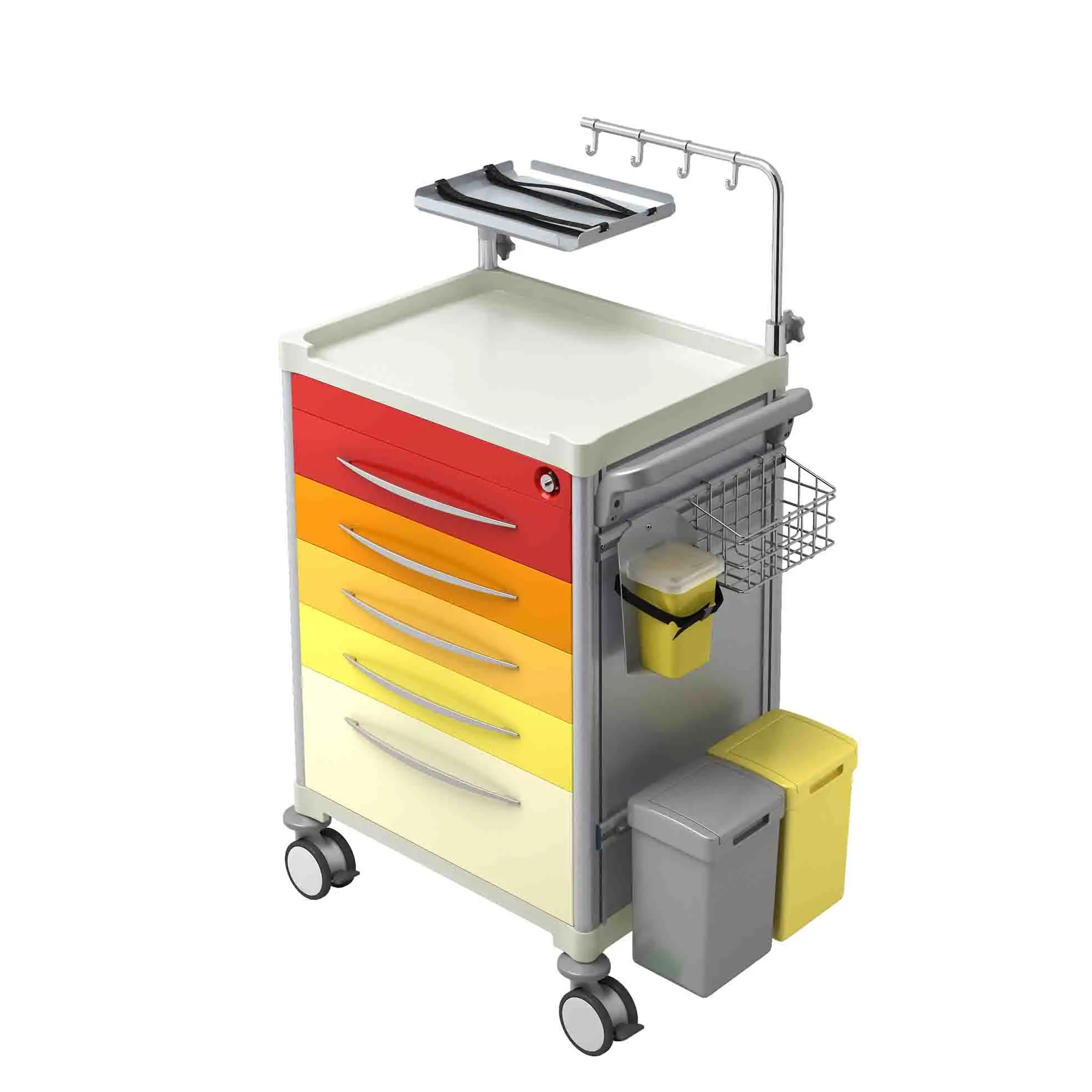 Больничная аварийная тележка, многофункциональная металлическая съемная аварийная тележка, тележка для больниц или клиник, тележка для аварийной ситуации
