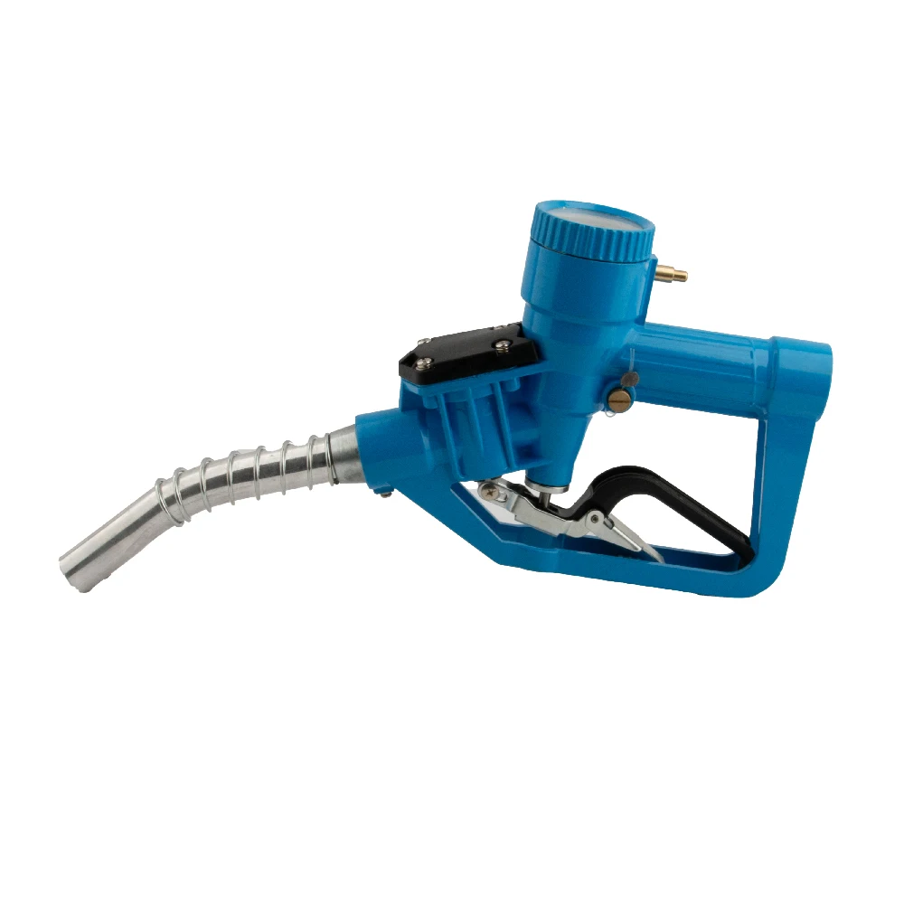 Self closing metering injector nozzle with digital instrument for diesel kerosene and gasoline metering fuel nozzles