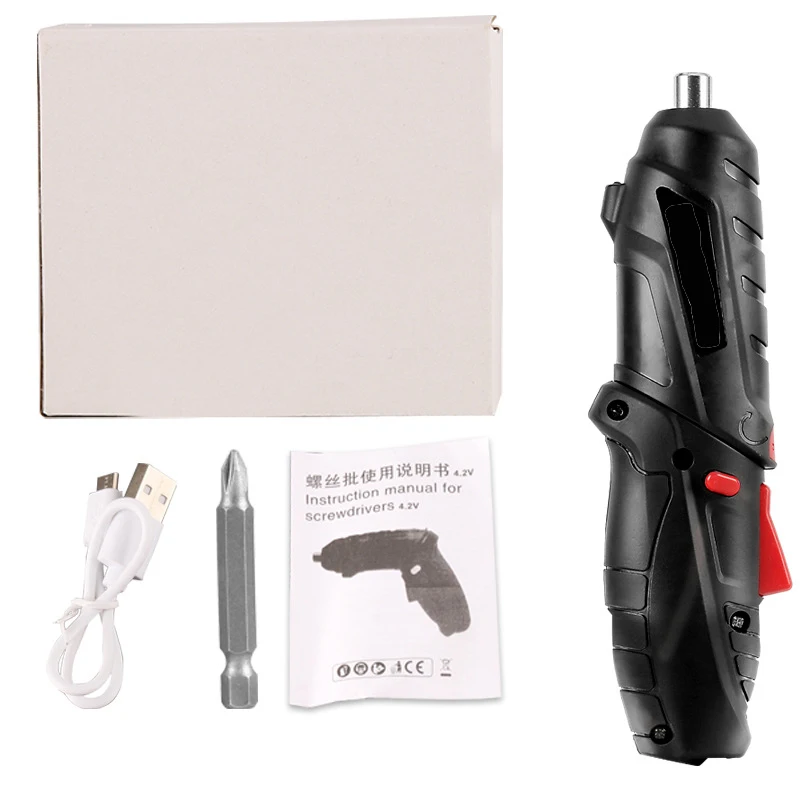 Electric Screwdriver Rechargeable Lithium Battery Cordless Electric Screwdriver Multifunctional Electric Drill DIY Power Tool